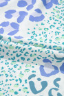 Sky Blue Leopard Contrast Bow Puff Sleeve Mini Dress