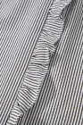 Black Striped Ruffle Short Bubble Sleeve Shirt