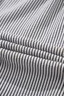 Black Striped Ruffle Short Bubble Sleeve Shirt