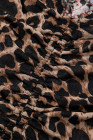 Brown Mesh Leopard Floral Reversible V Neck Short Sleeve Dress