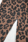 Brown Leopard Denim Frayed Split Denim Midi Skirt
