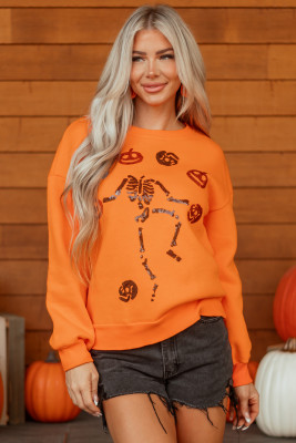 Carrot Dancing Critters Sequin Halloween Crewneck Sweatshirt LC25319915-P1014
