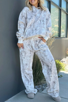 Light Grey Light Woodland Camo Classic Hoodie and Sweatpants Set LC628437-P1011
