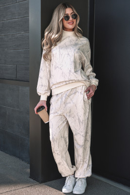 Khaki Camo Print Jogger Pants Set LC628421-P1620