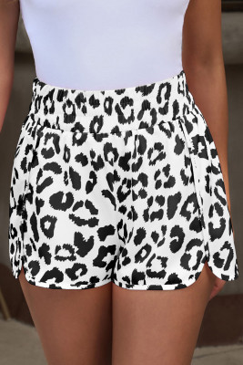 White Leopard High Waisted Athletic Shorts LC731248-P1