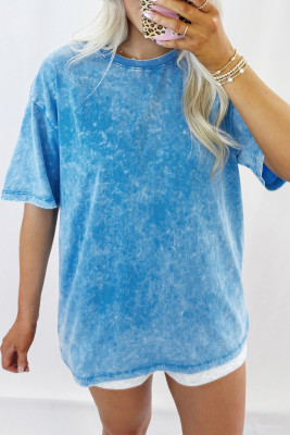 Blue Mineral Washed Oversized Tee LC25230213-P305