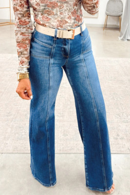 Sky Blue Tailored Seam Detail Womens Shift Jeans LC7876228-P205