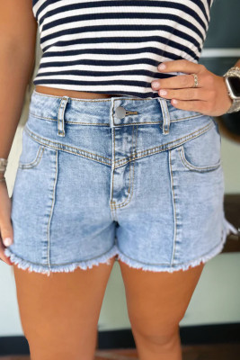 Myosotis High Waist Frayed Denim Shorts LC7832375-P1204
