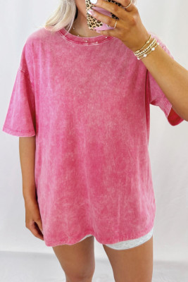Rose Red Mineral Washed Oversized Tee LC25230213-P6