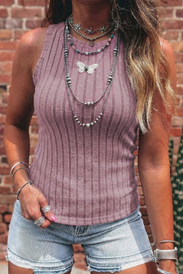 Bonbon Slim Ribbed Mineral Wash Tank Top LC25613822-P3010