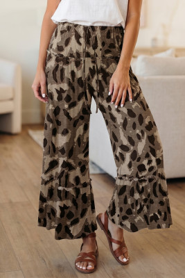 Brown Camo Print Wide Leg Casual Pants LC7714442-P1720
