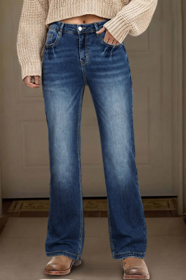 Ashleigh Blue Acid Washed Straight Leg Full Length Casual Jeans LC7876800-P604