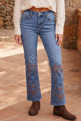 Ashleigh Blue Embroidered Flare Leg Jeans LC7877199-P604
