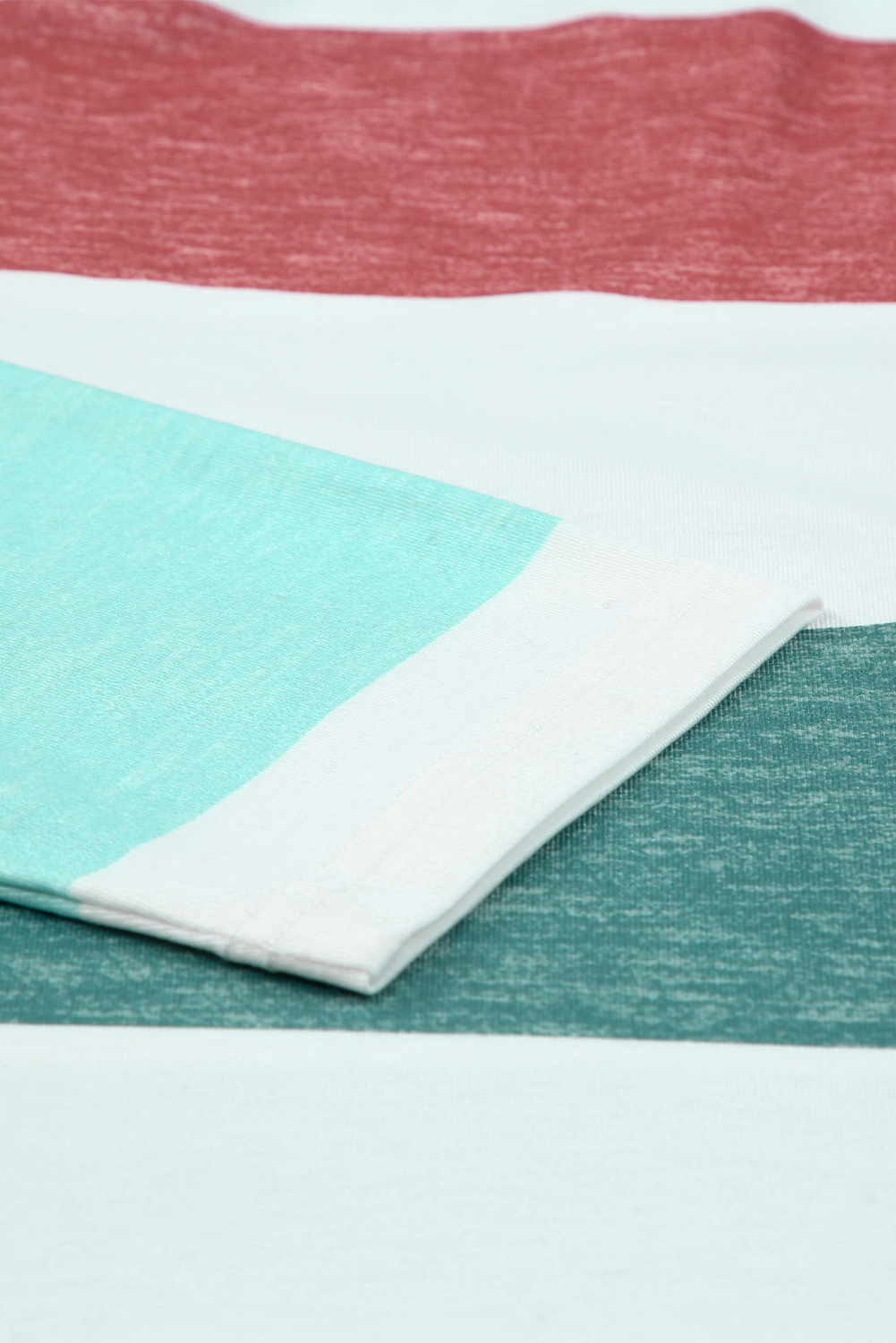 Plus Size Green  Colorblock Pullover Top