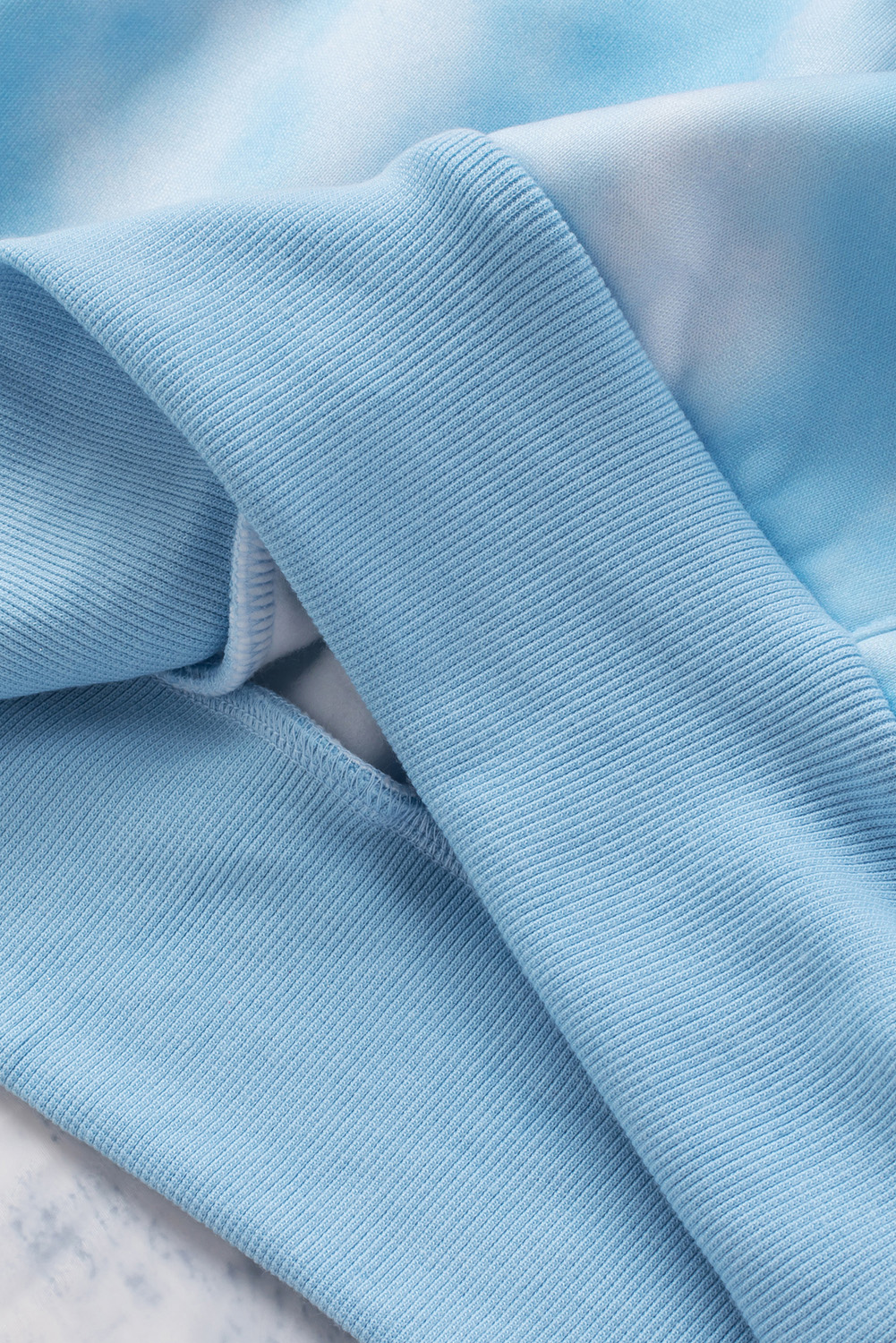 Plus Size Sky Blue Colorblock Kangaroo Pocket  Hoodie