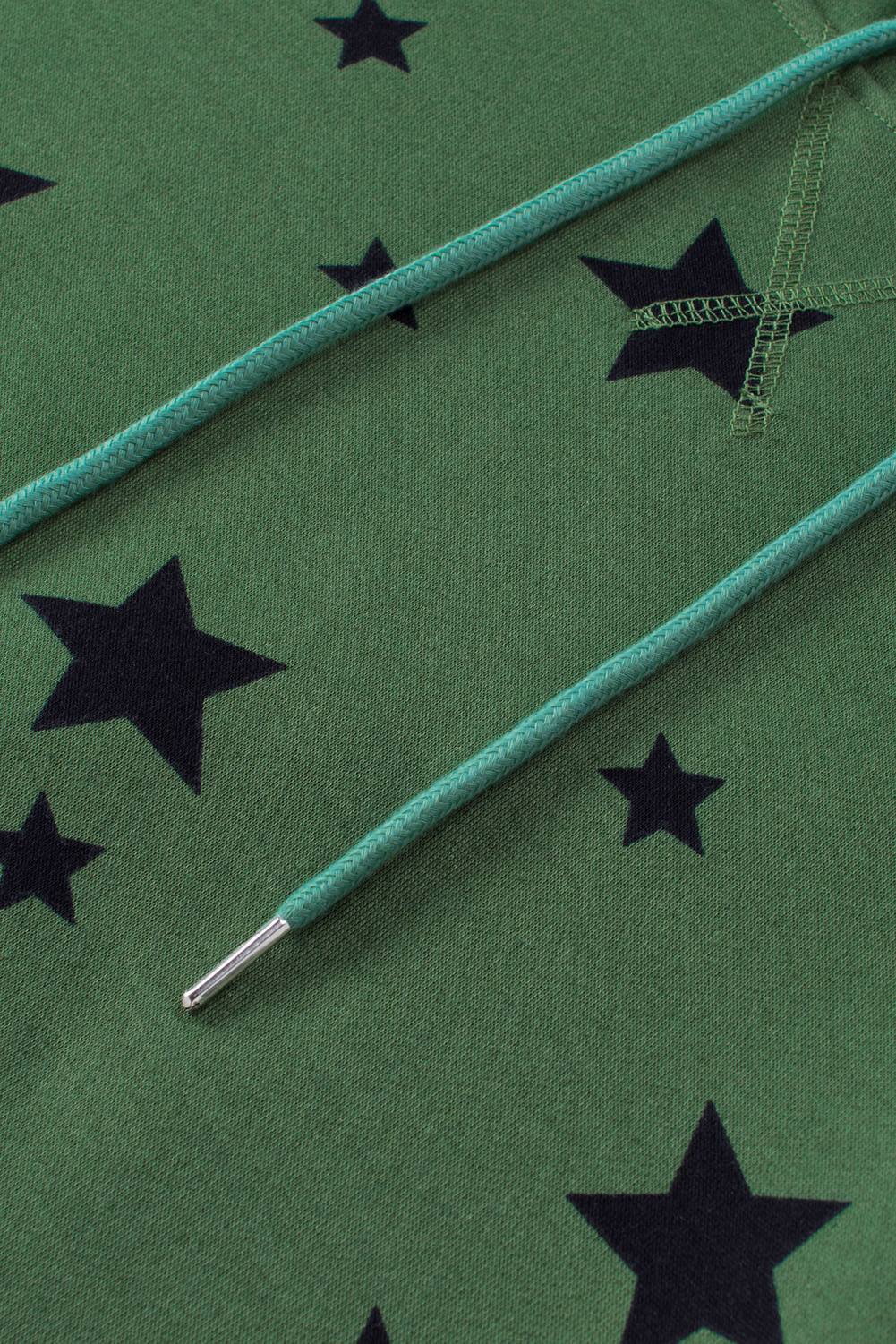 Plus Size Green Tie-dyed Stripe Drawstring  Hoodie