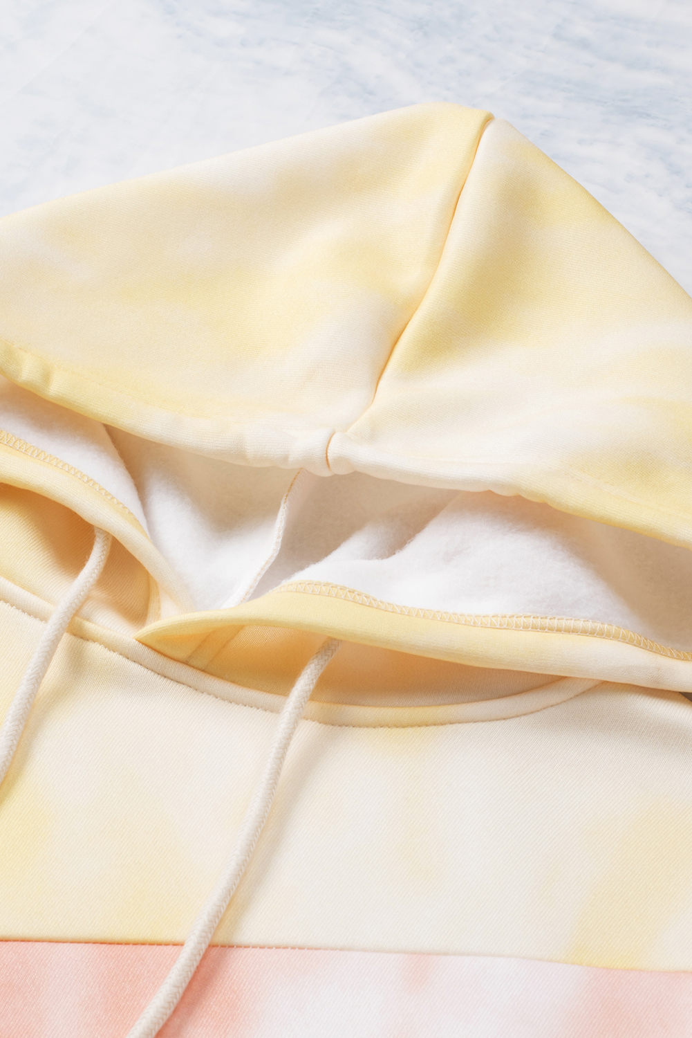 Plus Size Sky Blue Colorblock Kangaroo Pocket  Hoodie