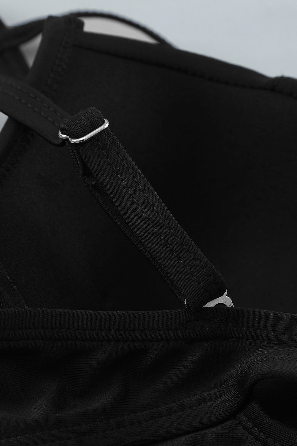 Plus Size Black Strappy Neck Detail High Waist  Swimsuit