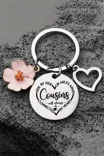 Silvery Cousins Stainless Steel Key Ring