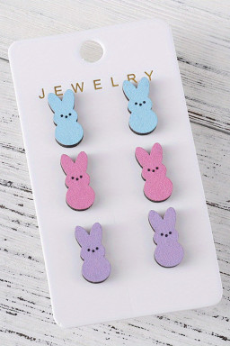 Easter Bunny Doll Wooden Earrings