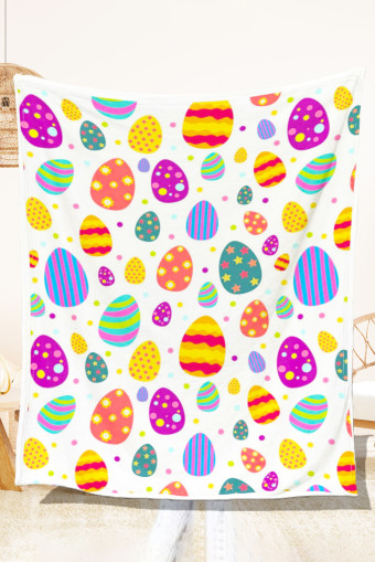 White Easter Egg Print Blanket 130*150cm