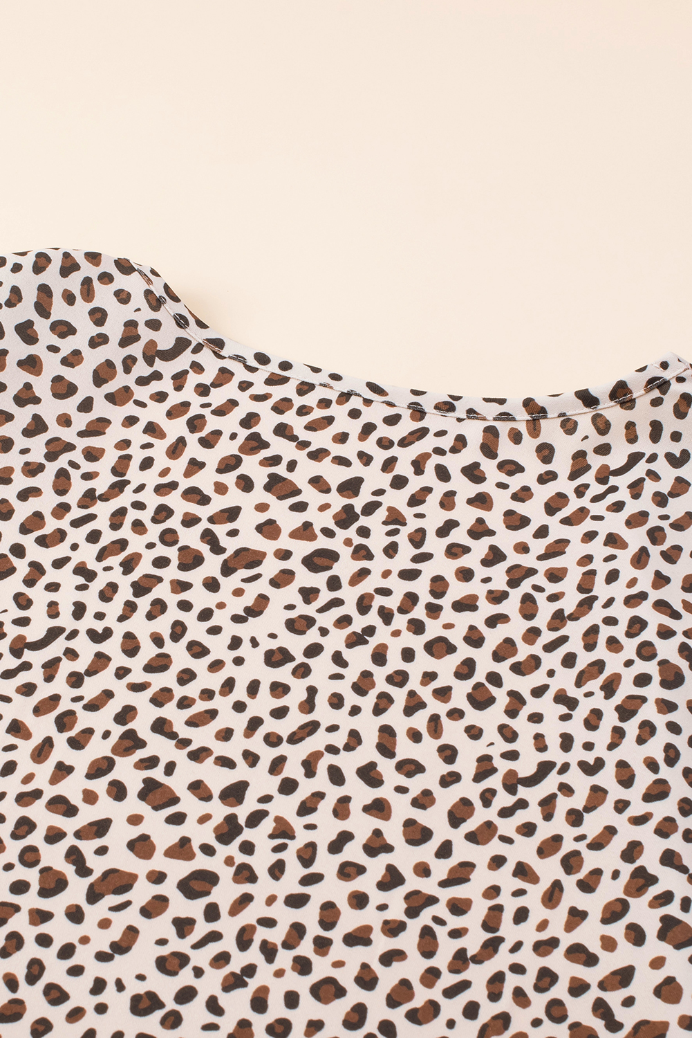 Plus Size Khaki  Leopard Print Half Sleeve Open Front Cardigan
