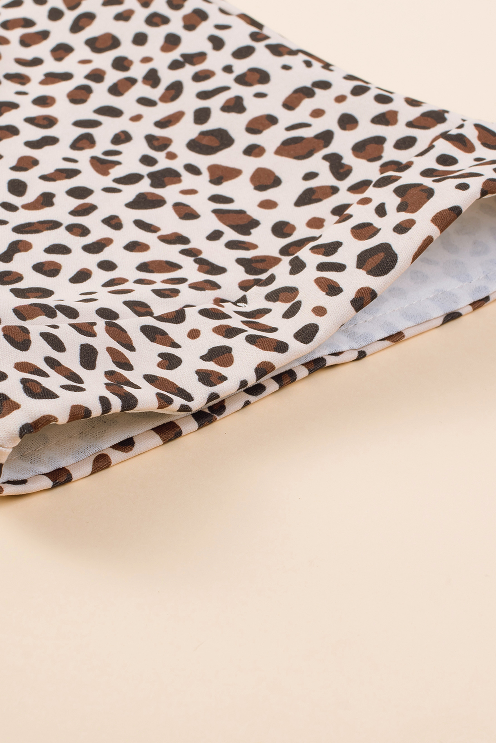 Plus Size Khaki  Leopard Print Half Sleeve Open Front Cardigan