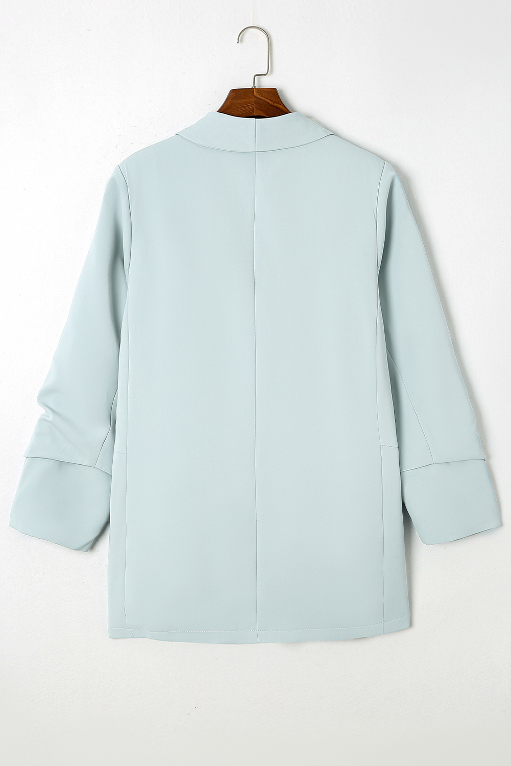 Plus Size Sky Blue  Soft Lightweight Pocketed Lapel Blazer