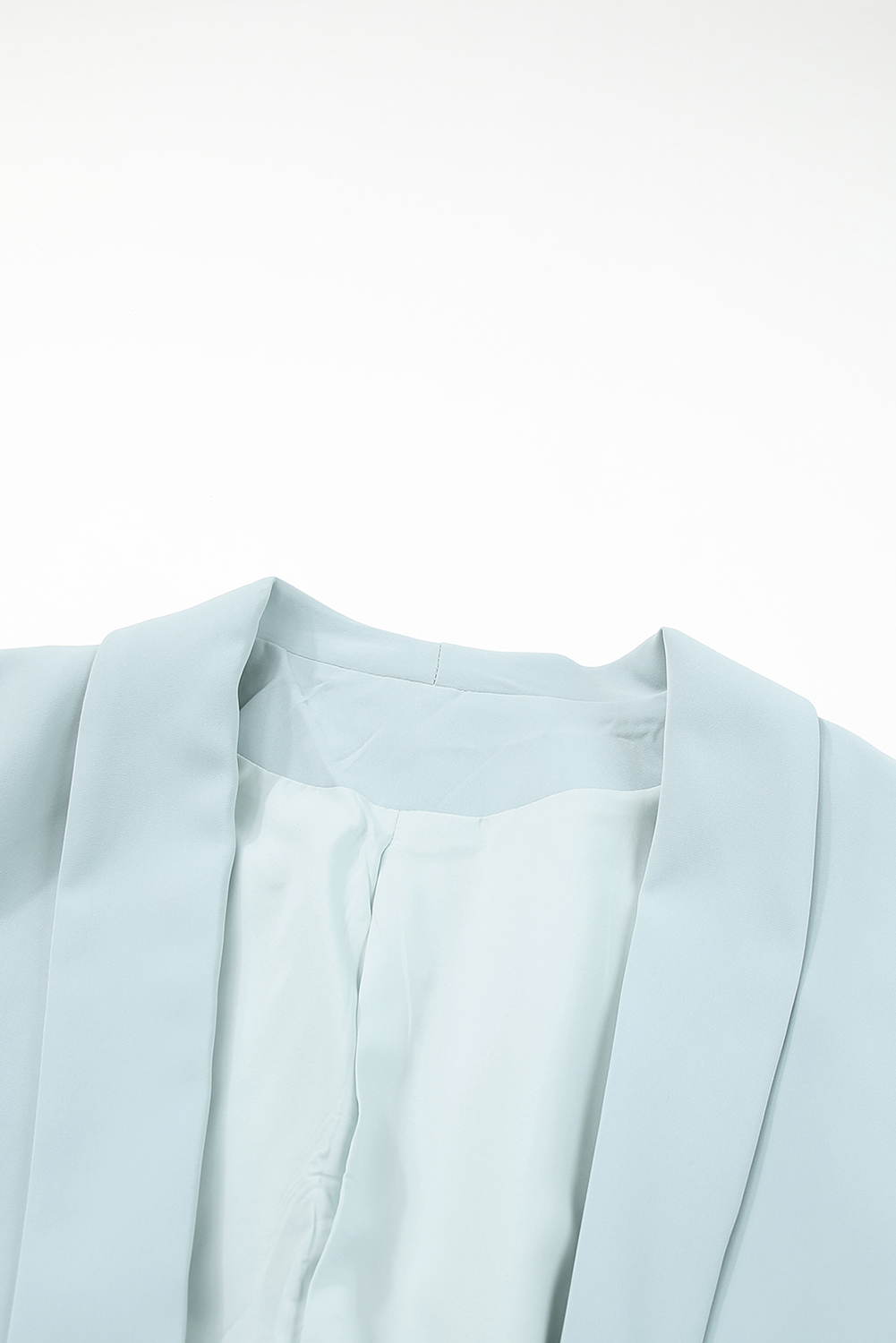 Plus Size Sky Blue  Soft Lightweight Pocketed Lapel Blazer