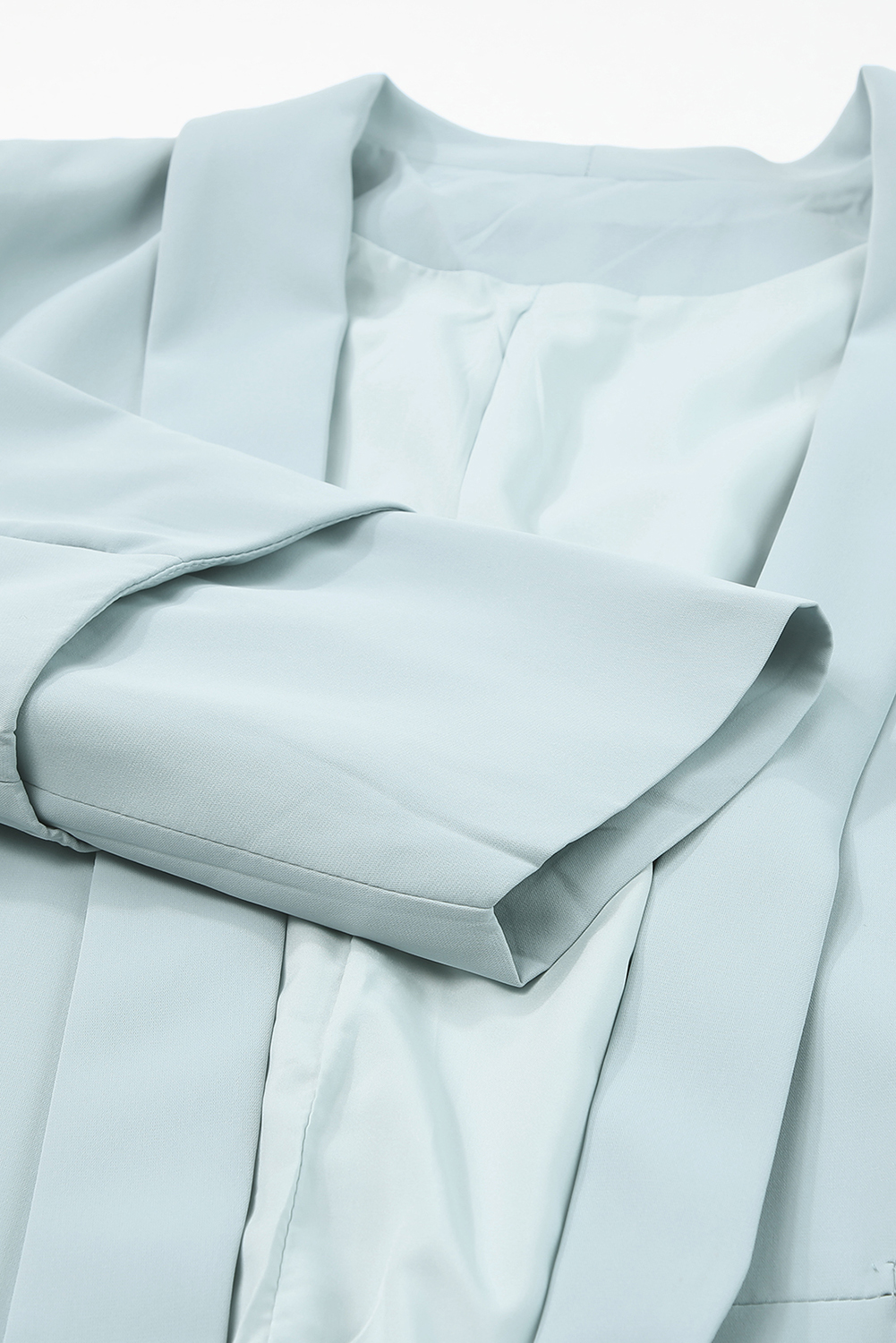 Plus Size Sky Blue  Soft Lightweight Pocketed Lapel Blazer