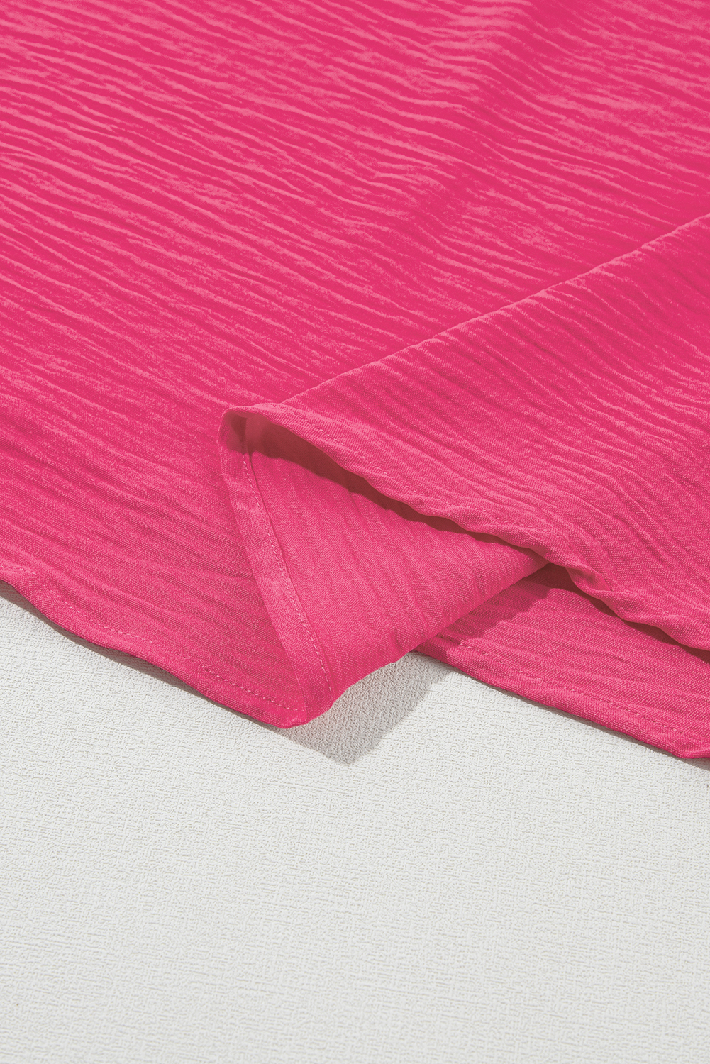 Plus Size Bright Pink Ruffled Short Sleeve  Top