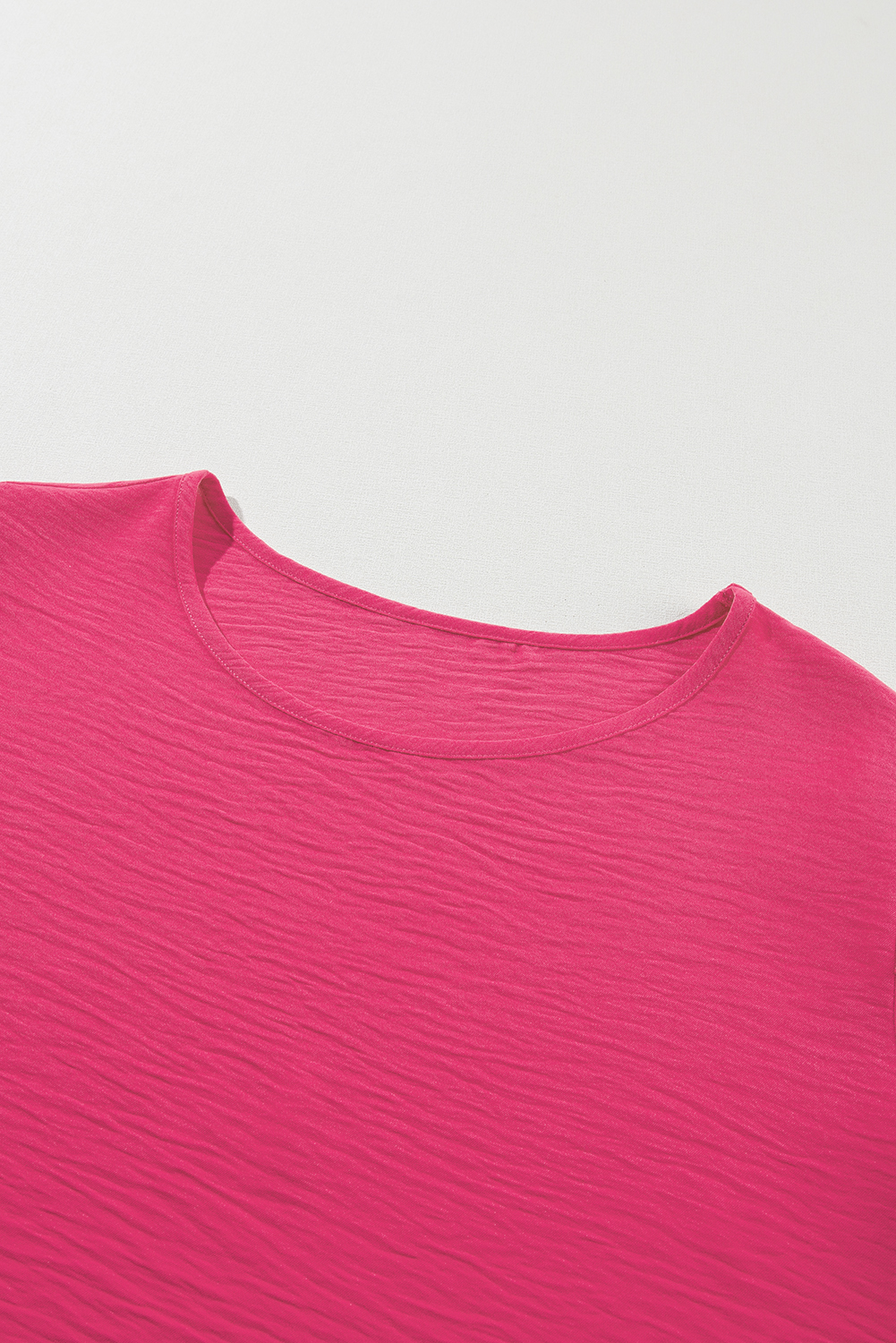 Plus Size Bright Pink Ruffled Short Sleeve  Top