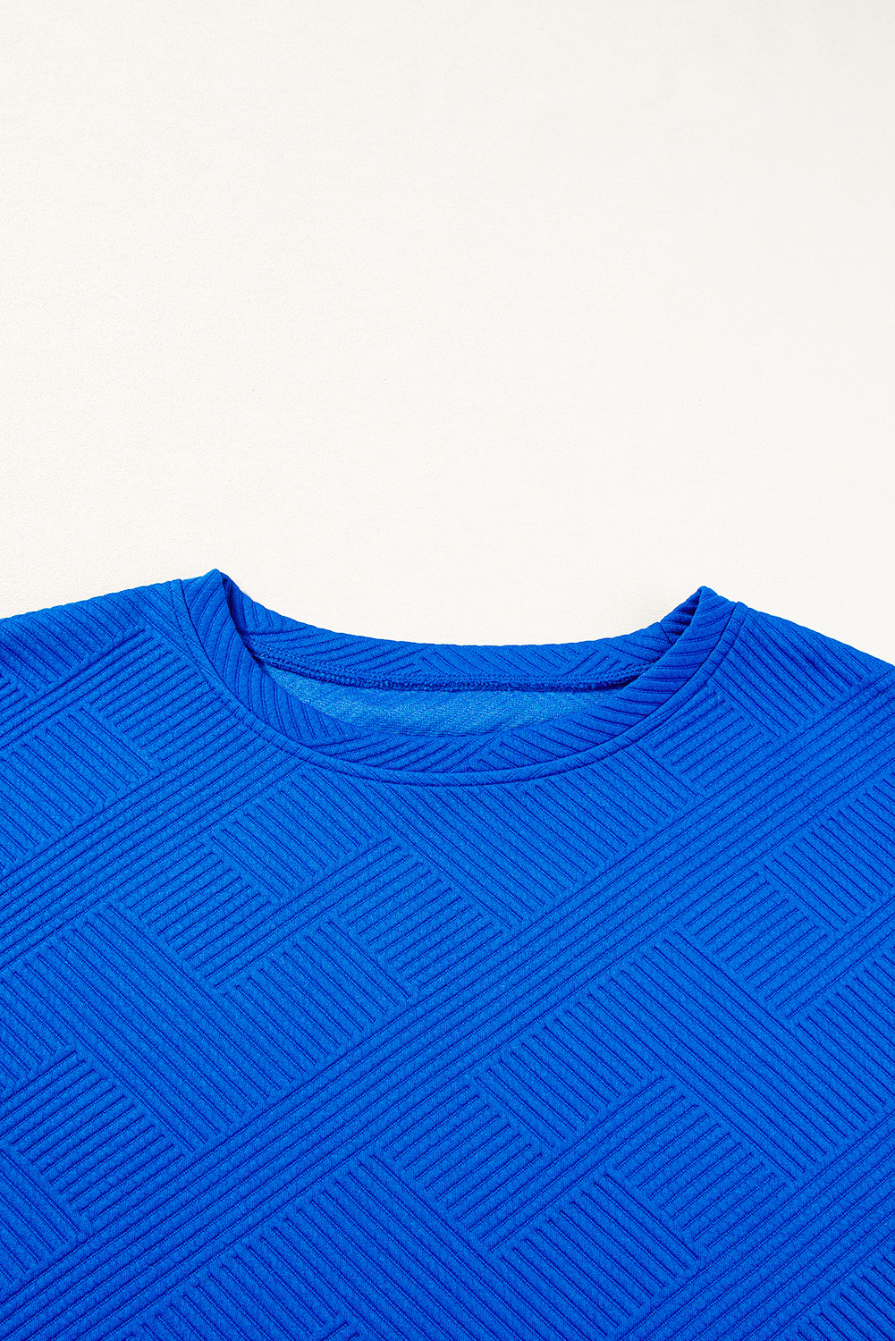 Plus Size Dark Blue  Fashion Textured Short 2pcs Outfit