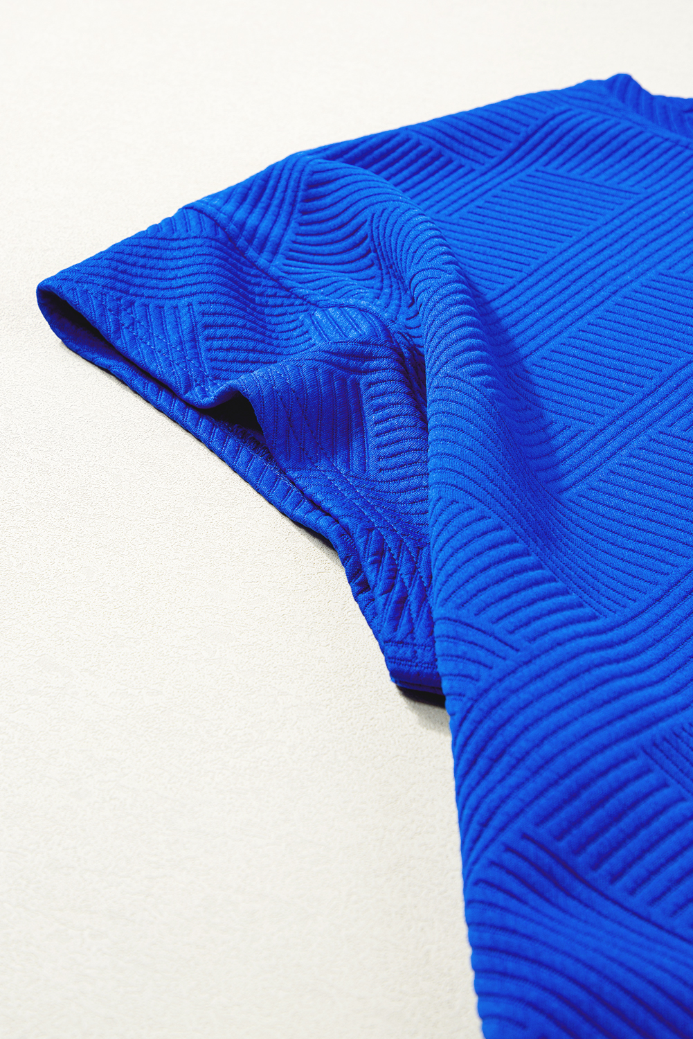 Plus Size Dark Blue  Fashion Textured Short 2pcs Outfit