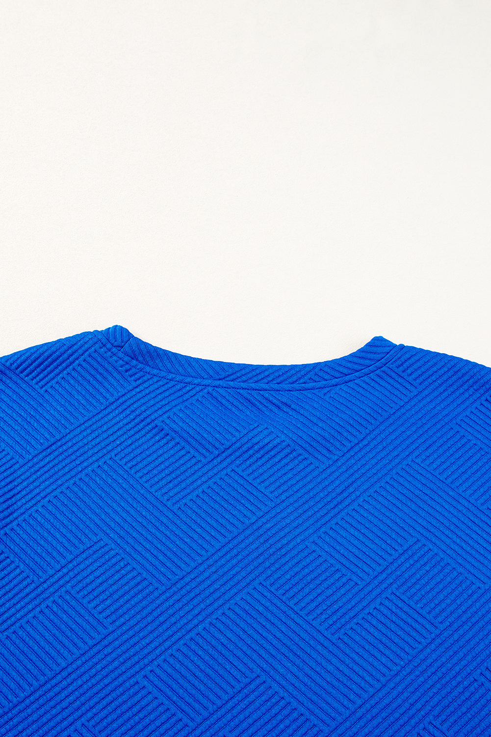 Plus Size Dark Blue  Fashion Textured Short 2pcs Outfit