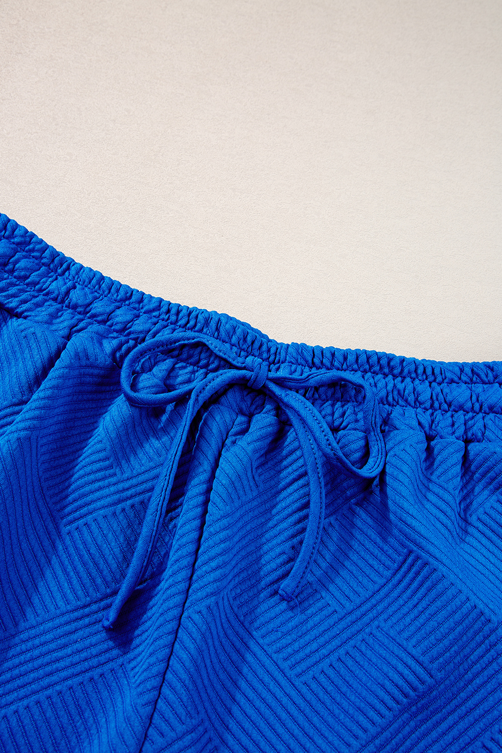 Plus Size Dark Blue  Fashion Textured Short 2pcs Outfit