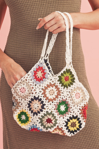 White Random Boho Floral Crochet Retro Hollowed Bag
