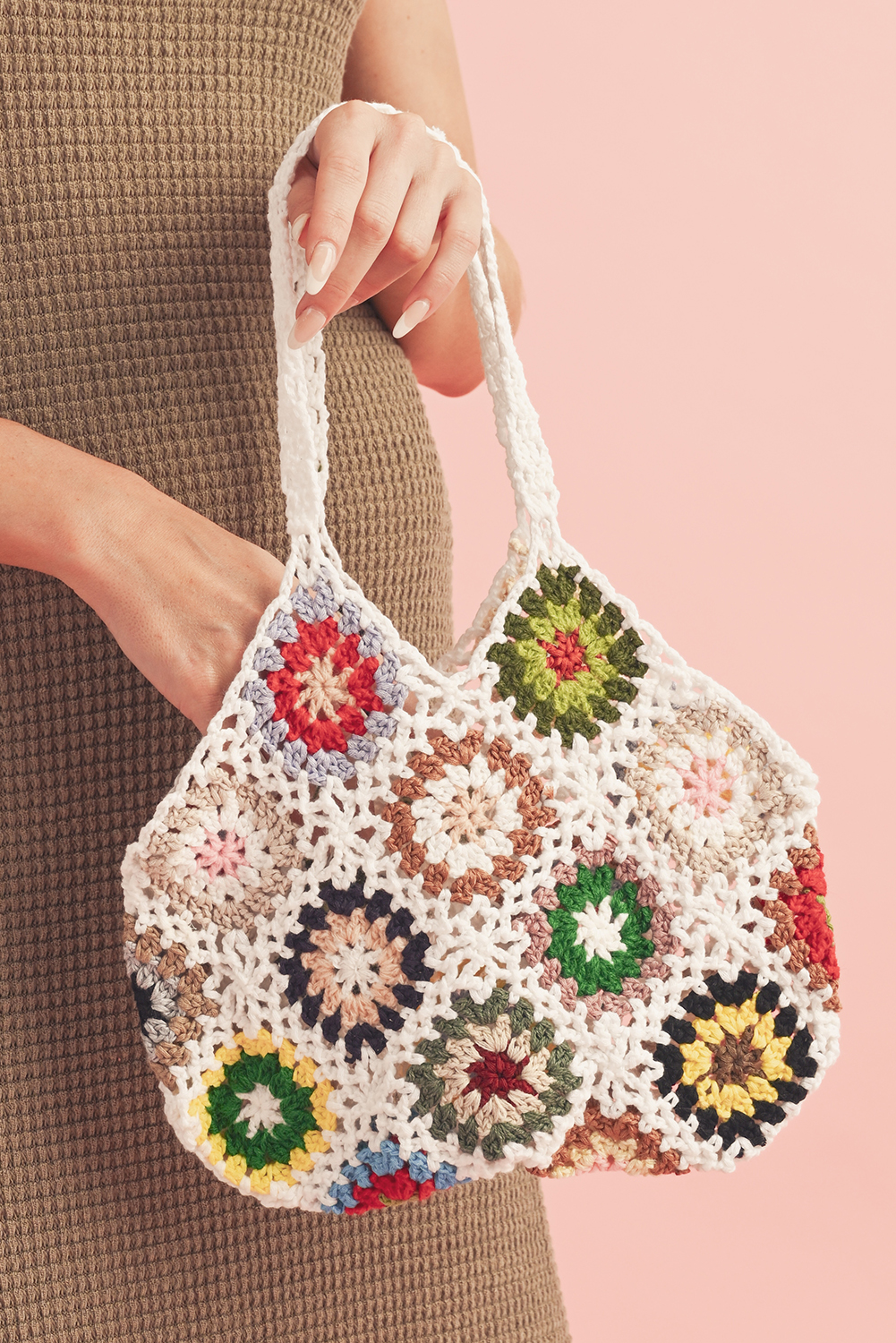 White Random Boho Floral Crochet Retro Hollowed Bag