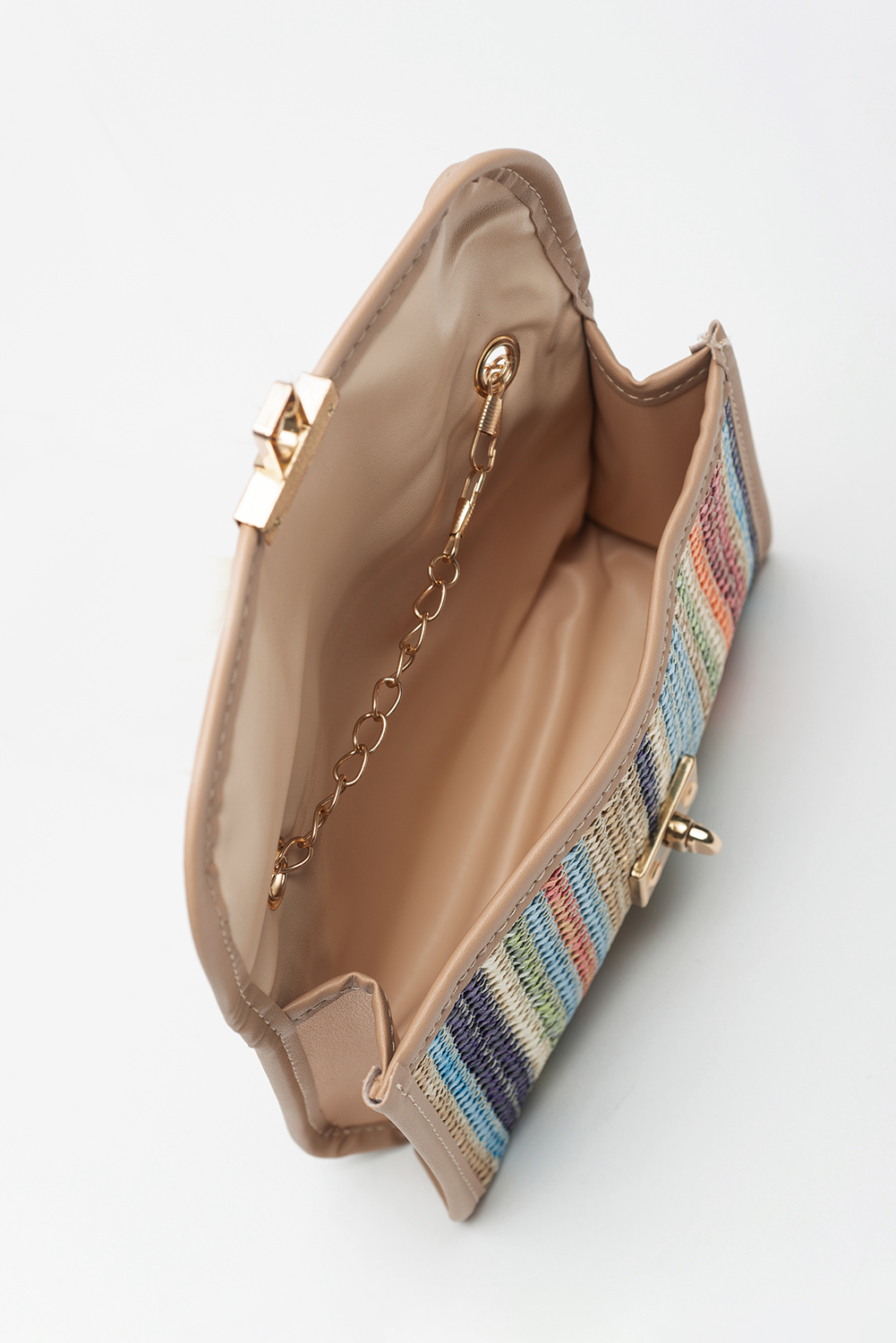 Iceland Blue Striped Crochet Flapped Single Shoulder Bag