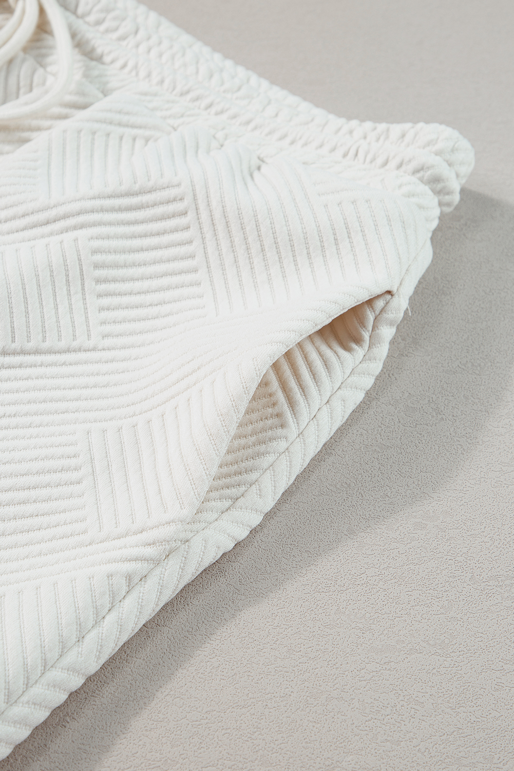 Plus Size Beige  Textured Collared Top and Pants Set