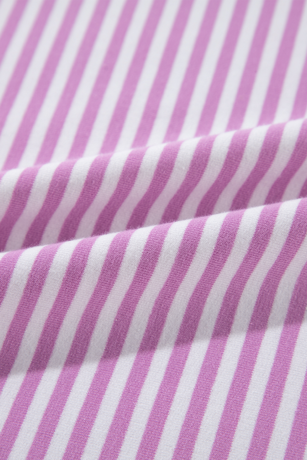 Plus Size Pink Stripe Patchwork Bracelet Sleeve  T Shirt