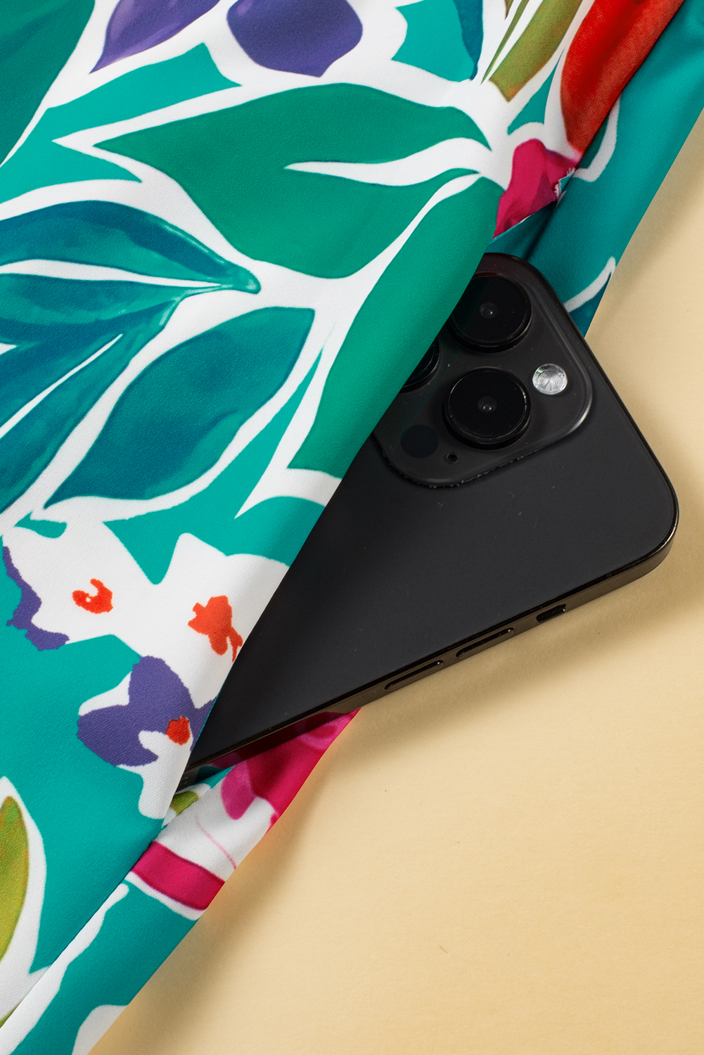 Plus Size Sky Blue  Floral Print Puff Sleeve Tie Neck Babydoll Dress