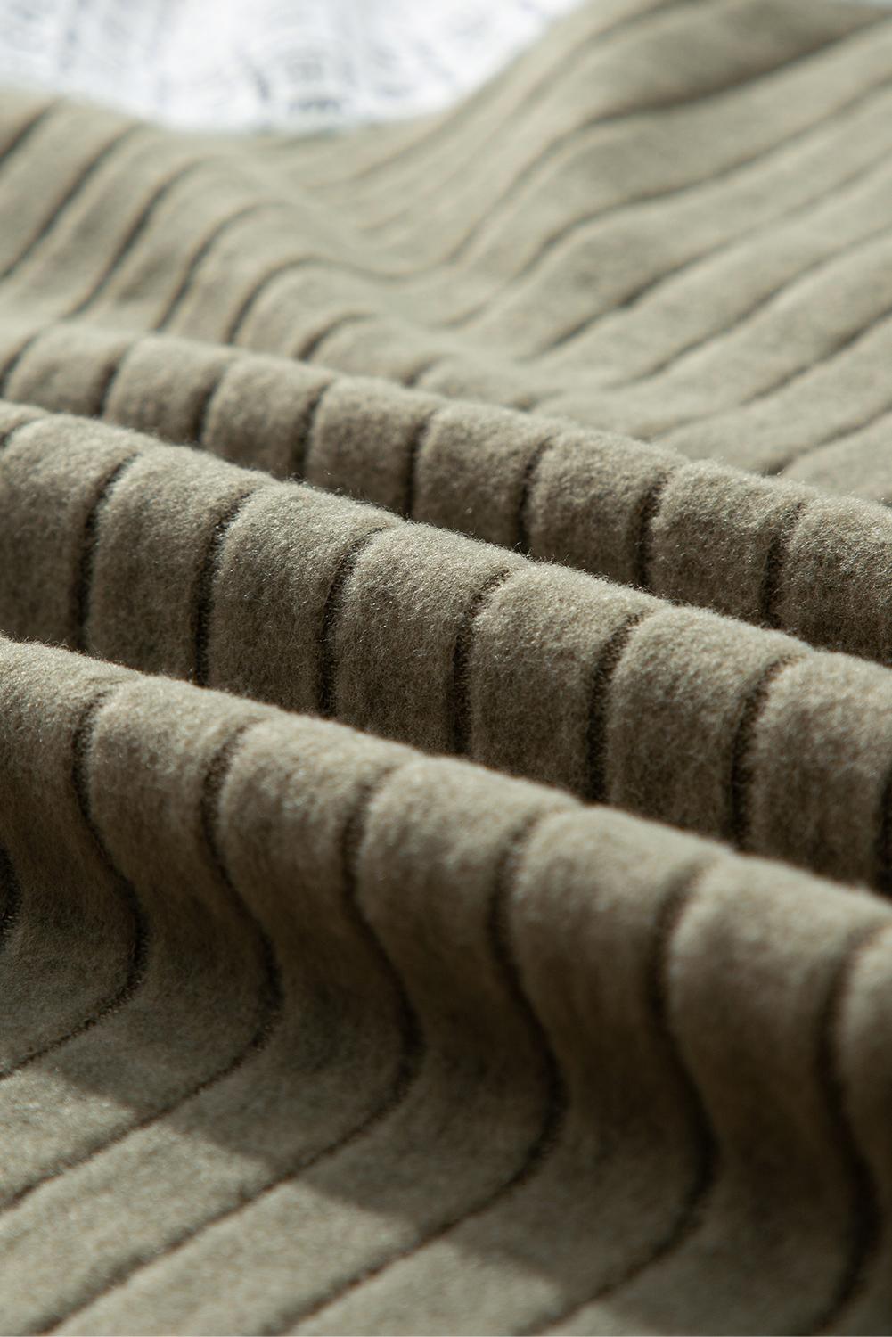 Plus Size Vineyard Green  Textured Floral Patchwork Raglan Sleeve Blouse