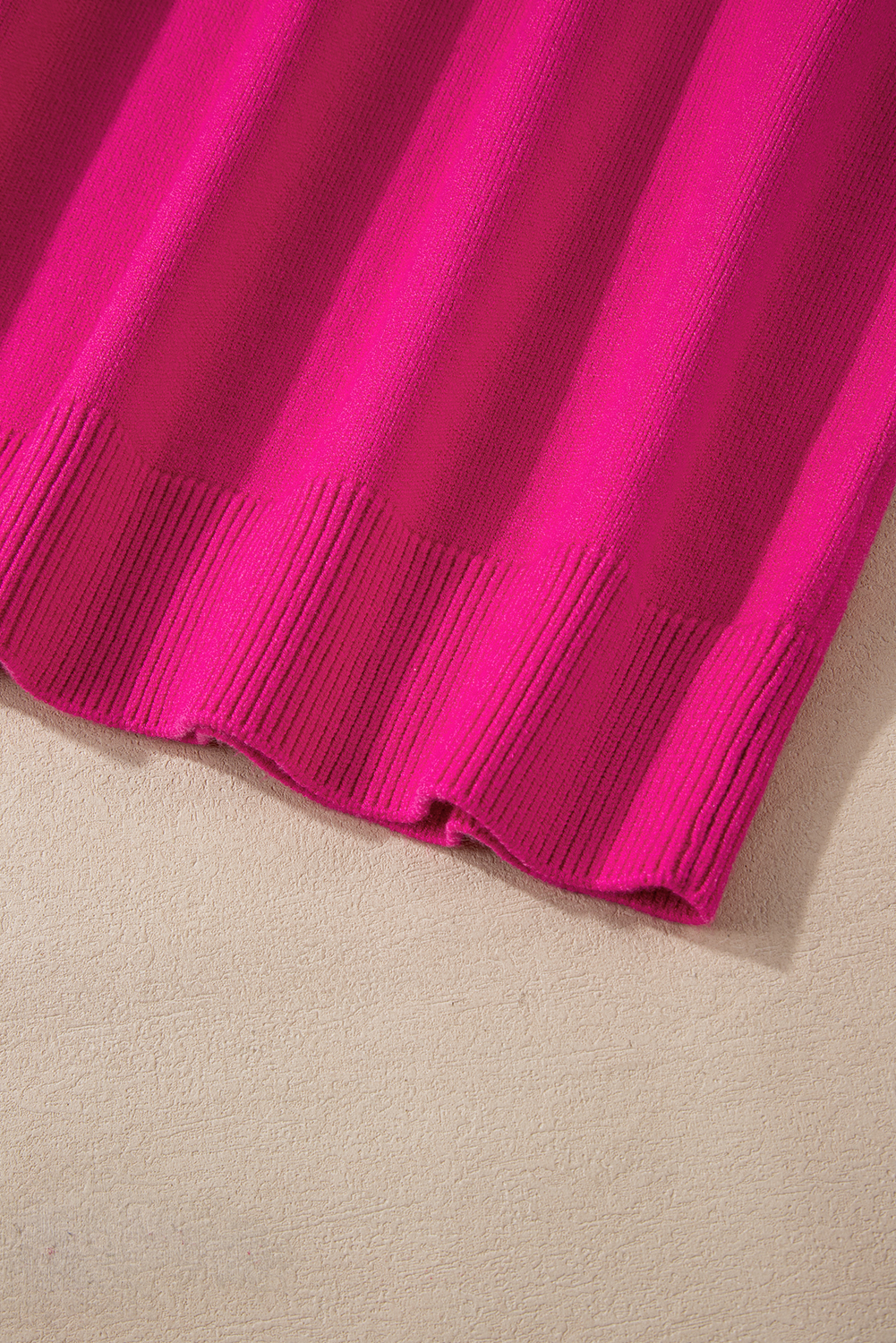 Plus Size Strawberry Pink Pearled Decor Raglan Sleeve  Sweater