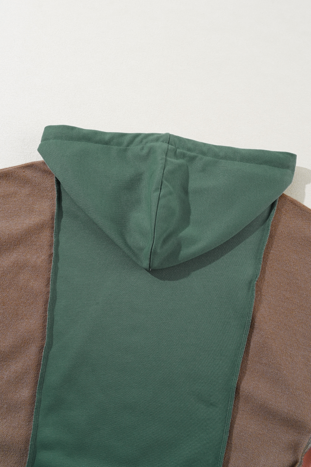 Plus Size Breen  Colorblock Patchwork V Neck Hoodie