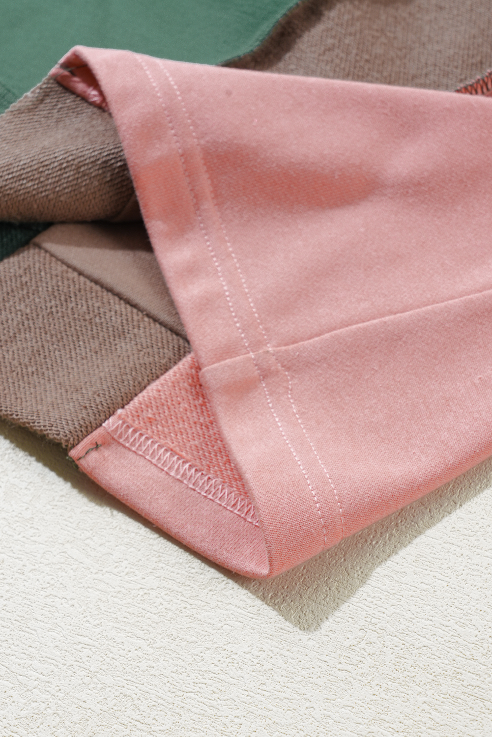 Plus Size Breen  Colorblock Patchwork V Neck Hoodie