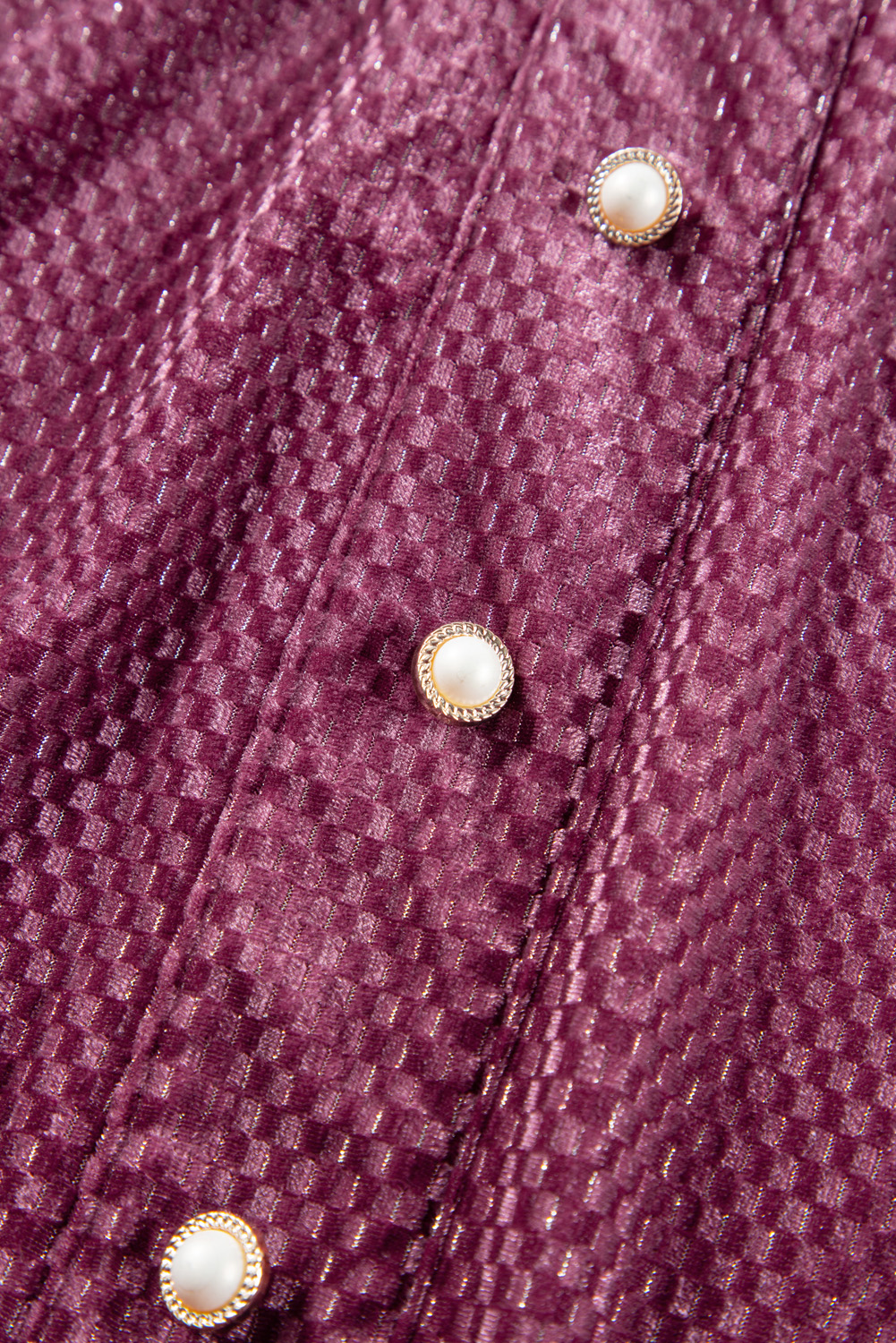 Plus Size Meadow Mauve  Textured Velvet Tiered Buttons Tiered Dress