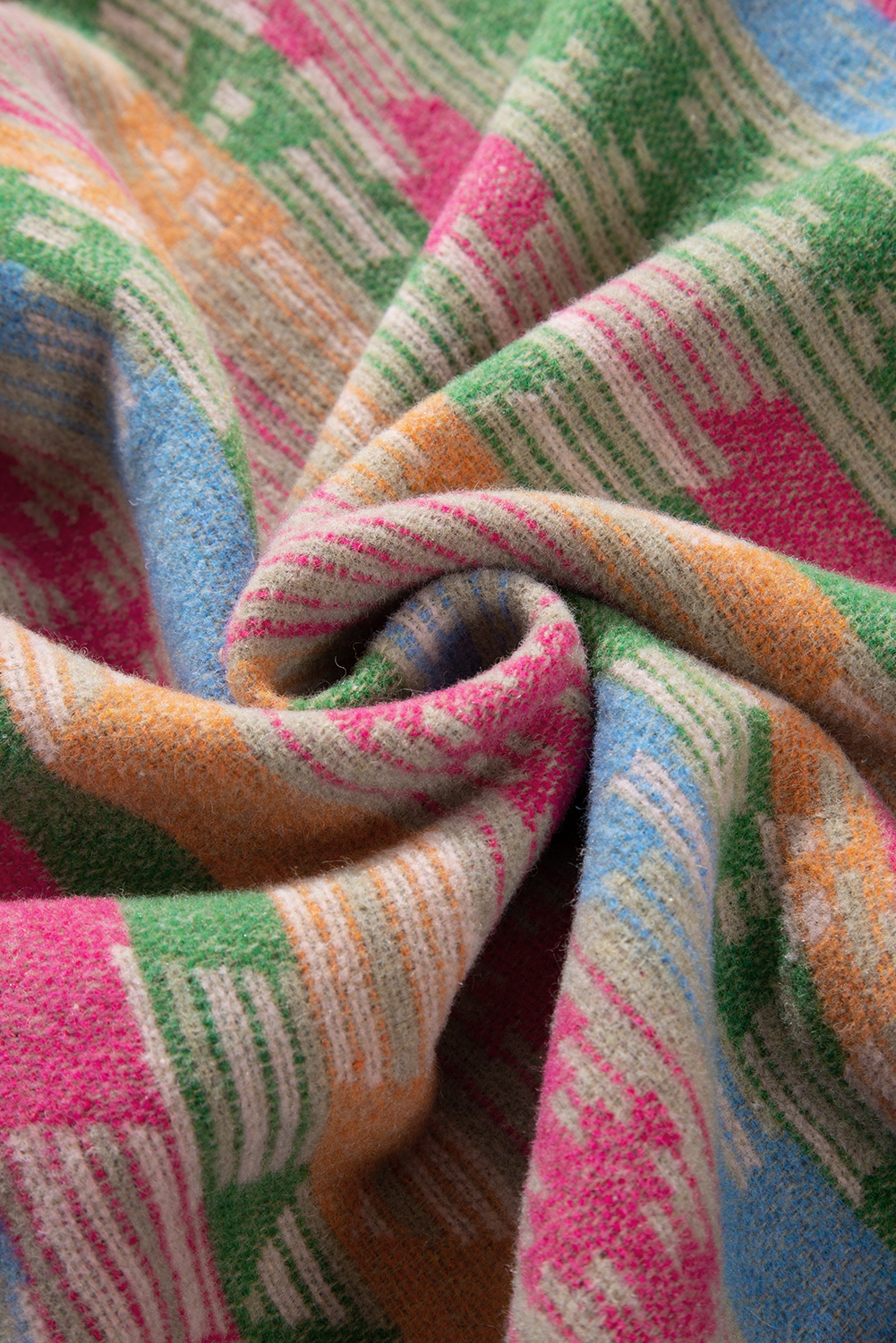 Plus Size Pink  Aztec Printed Flap Pocket Shacket