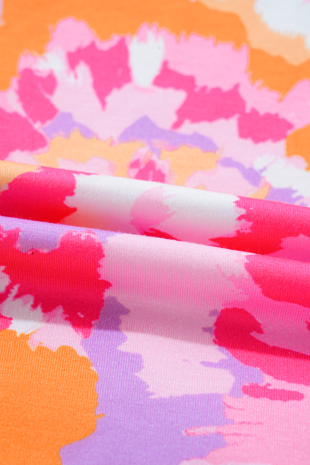 Plus Size Pink  Abstract Floral Print V Neck Blouse