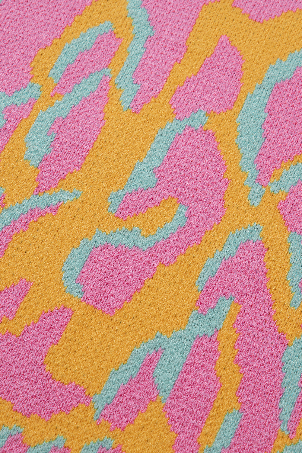 Plus Size Bright Pink  Leopard Ribbed Trim Sweater